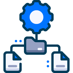 blue and grey mobile application api icon
